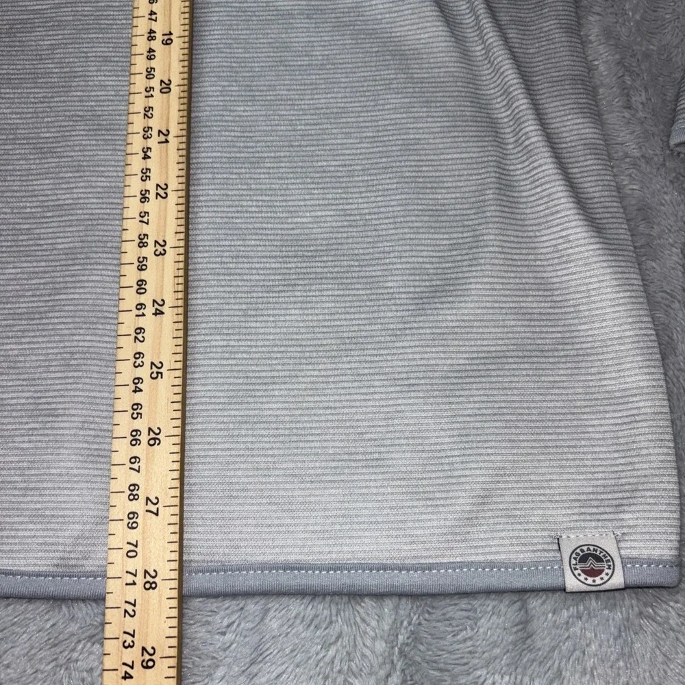 Flag‎ & Anthem Tipton Quarter Zip Performance Striped Fleece Slate Heather NWT